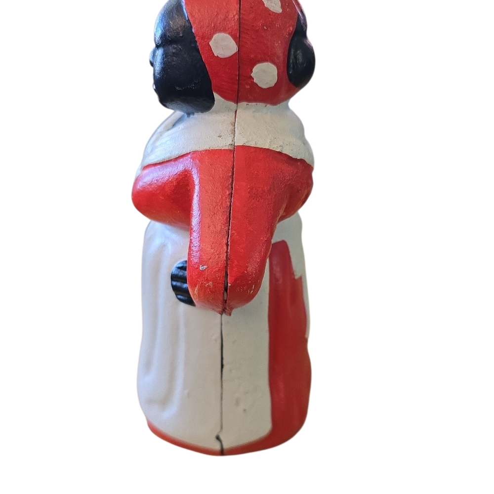 VTG Black Americana Woman Cast Iron Coin Bank Doorstop 70s Collectible 7.5" Tall - Picture 3 of 6